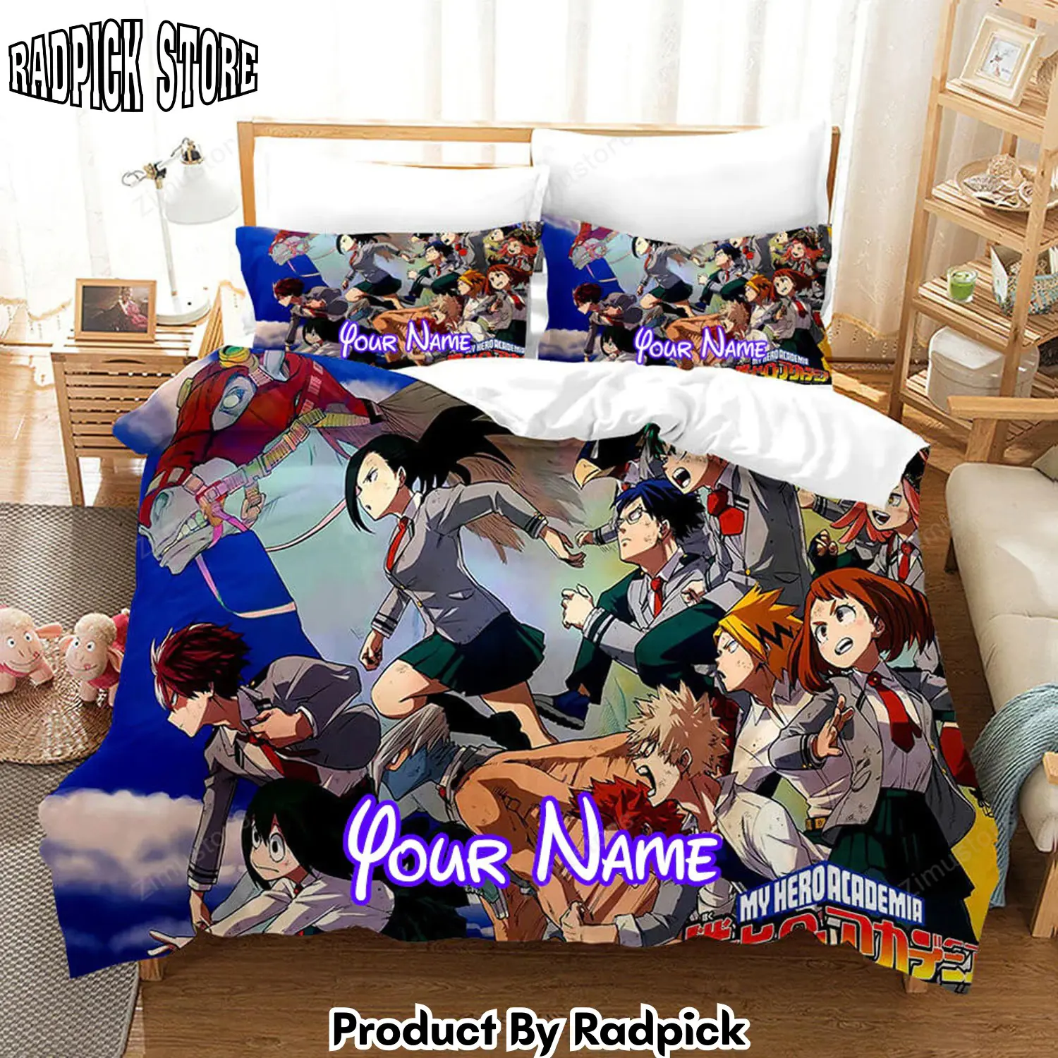 Radpick anime my hero academia personalized name bedding set duvet covers comforter bed sheets1523 rp3278750